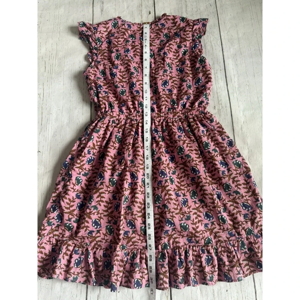 Crewcuts J Crew Girls 12 Floral‎ Print Dress Mauve Pink Flowers Cap Sleeve